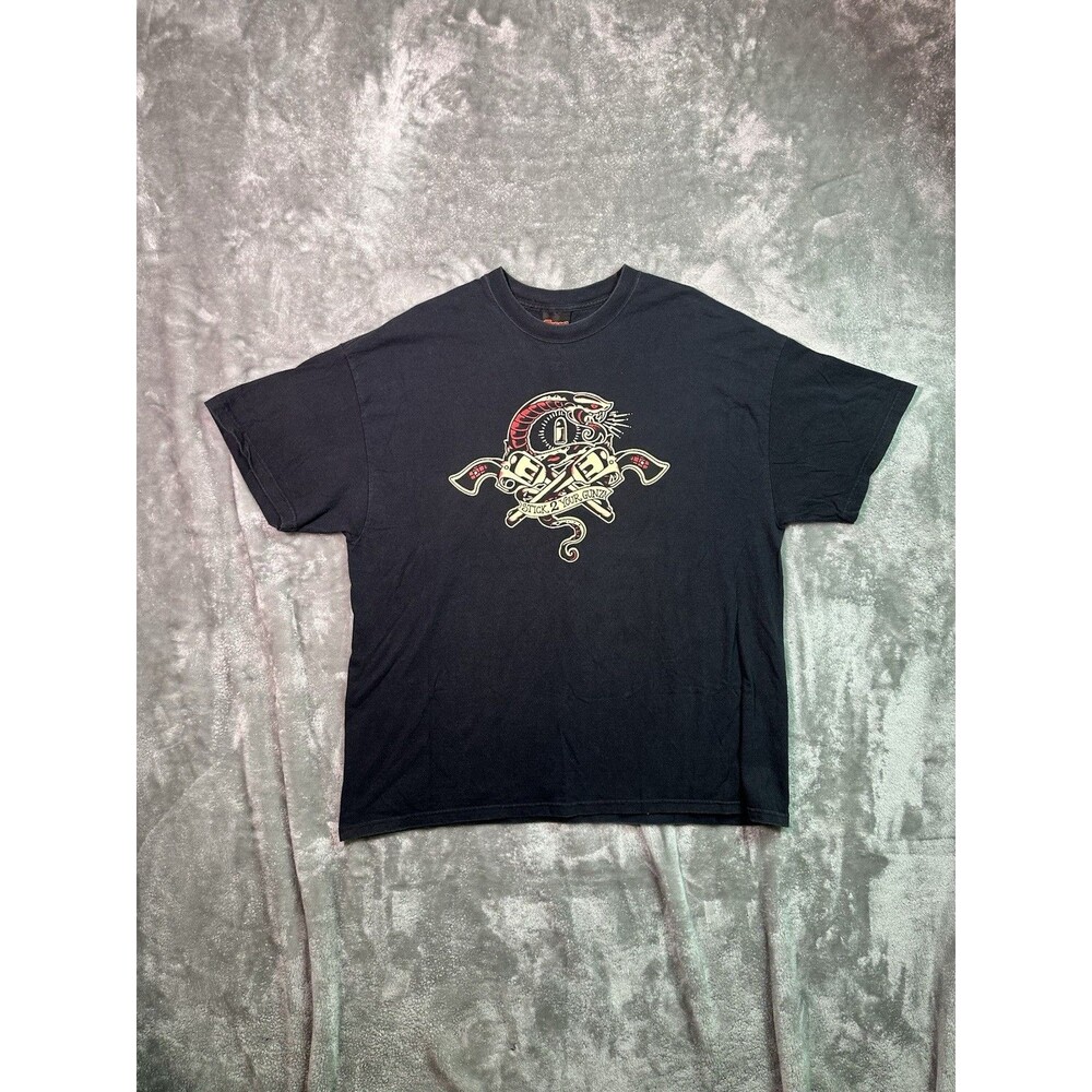 Vtg FELON CLOTHING Stick 2 Your Gunz  Short Sleeve Size XXL Black